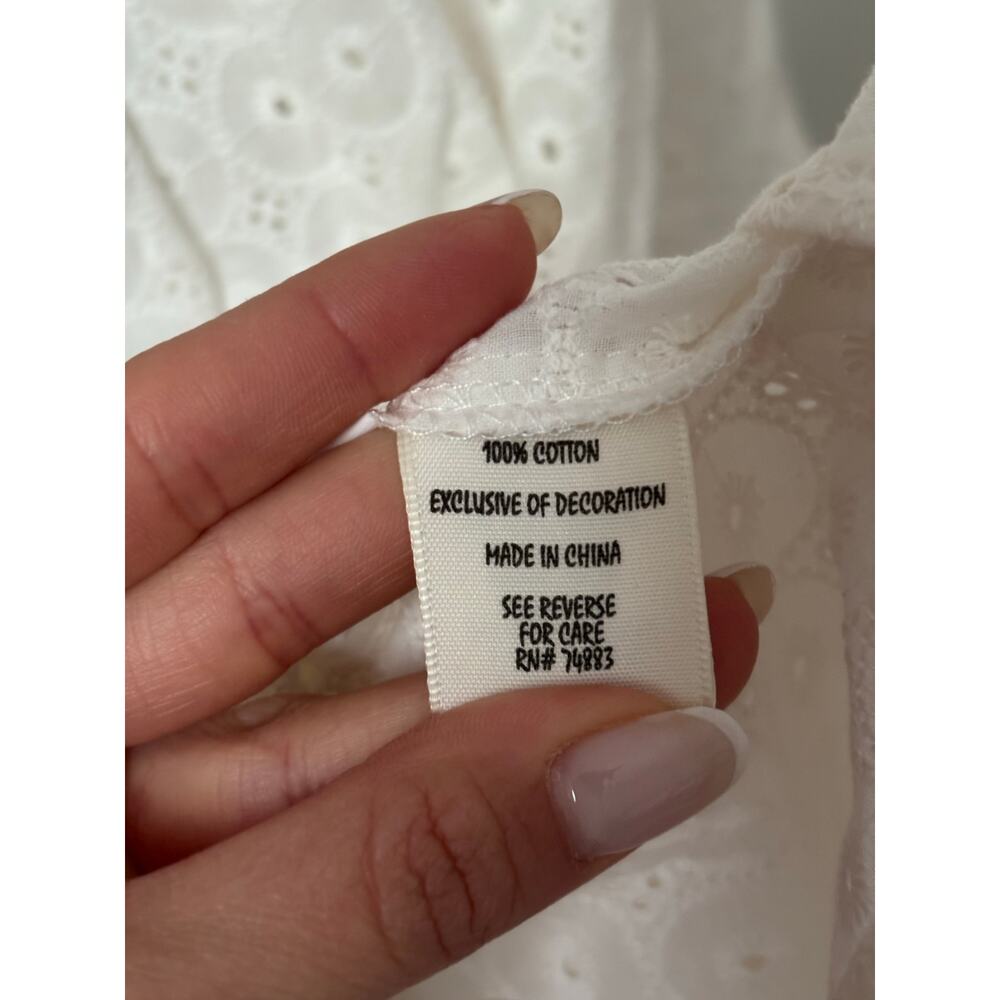 ADIVA White Eyelet Embroidered Off Shoulder Peasant Blouse Top Women’s M NWT - Picture 8 of 8